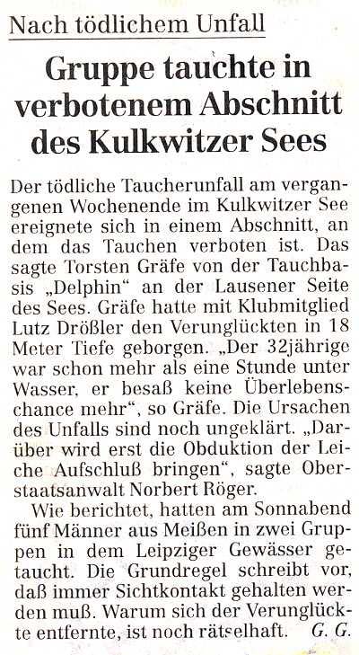 Tauchunfall im Kulki